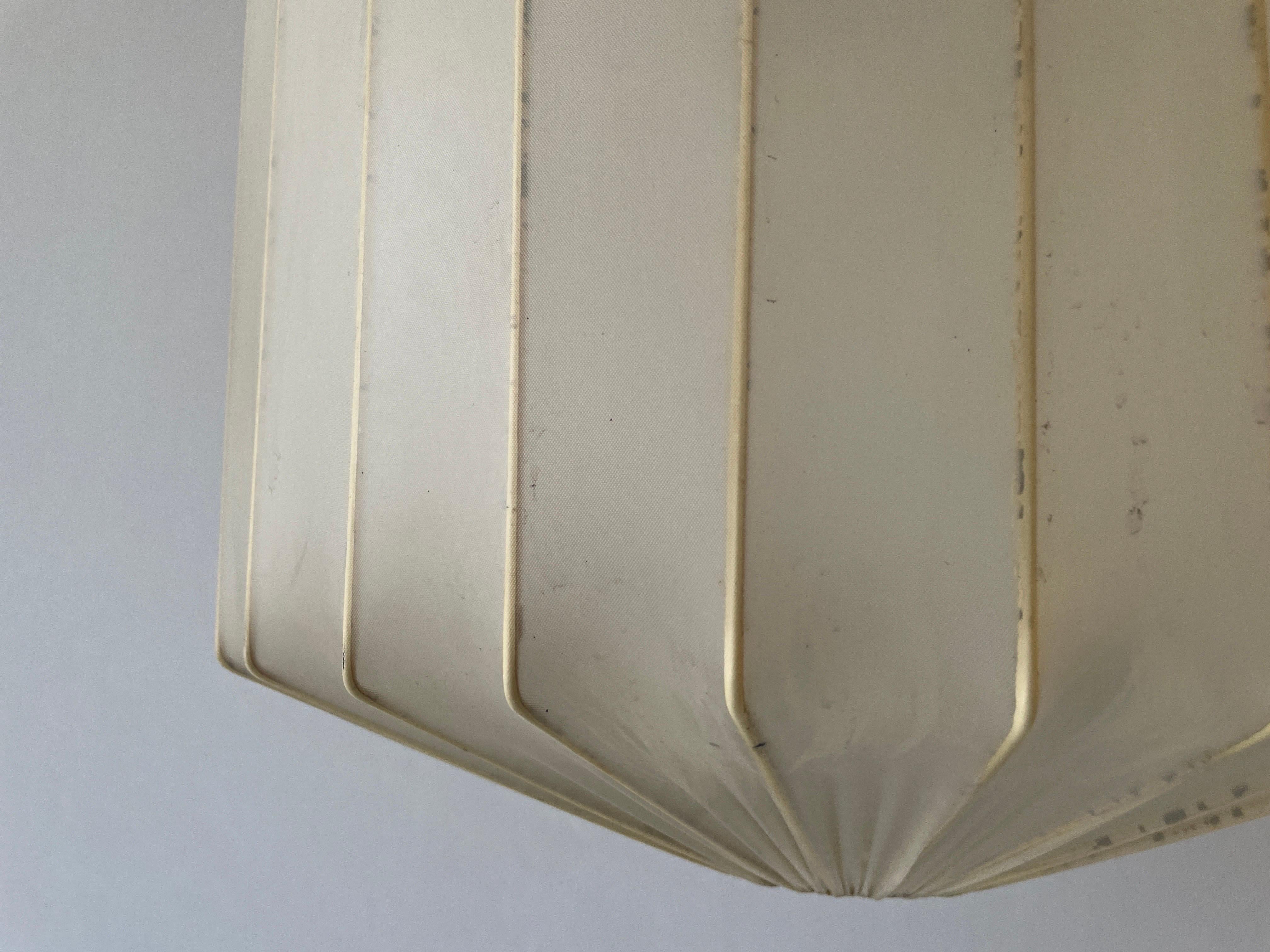 Mid-20th Century Satin Silk Fabric Ceiling Lamp in Cocoon Shape, 1960s, Italy For Sale