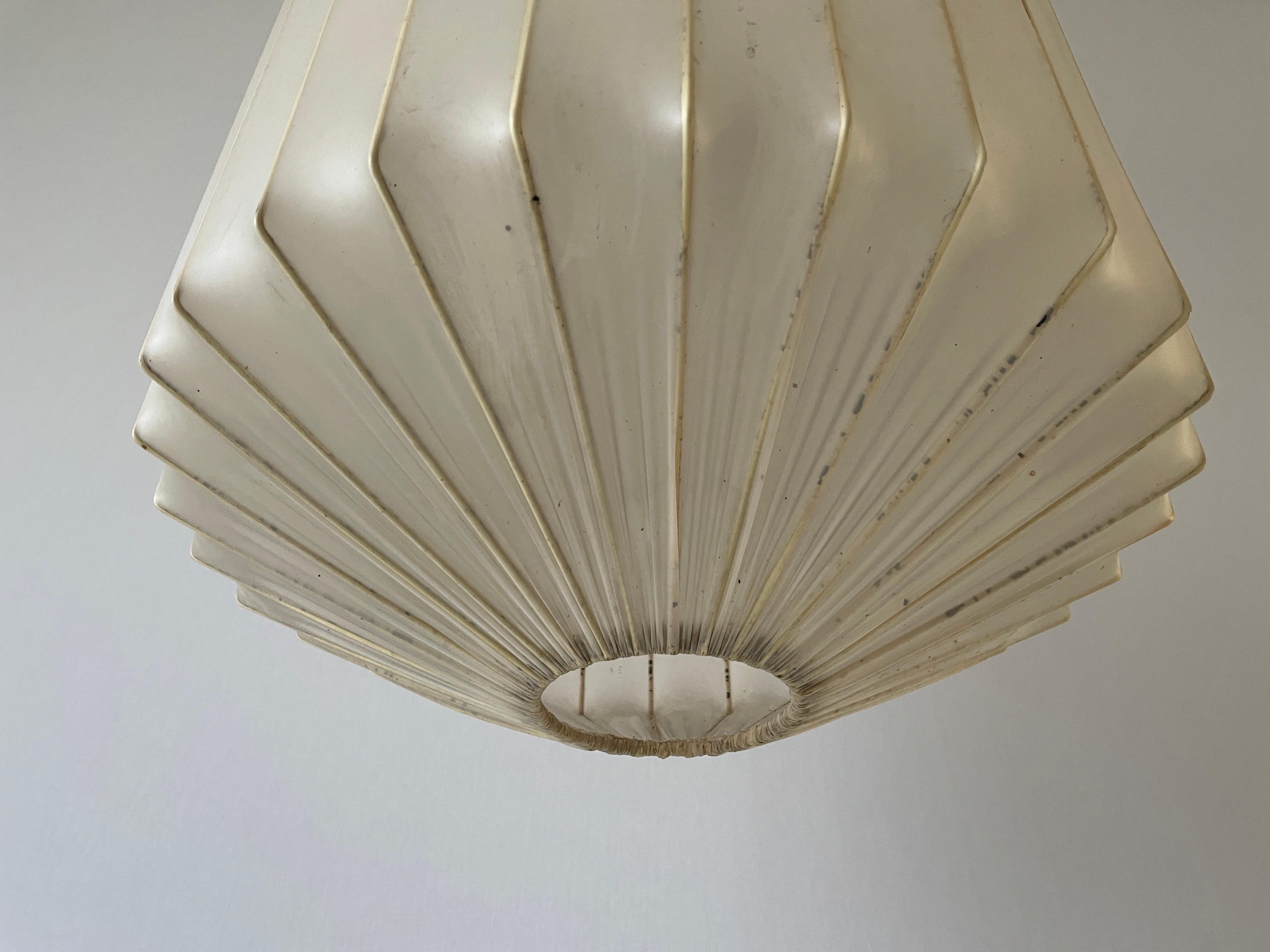Satin Silk Fabric Ceiling Lamp in Cocoon Shape, 1960s, Italy For Sale 1