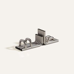 Satin Stainless Steel Tube Bookends by Maha Alavi Studio