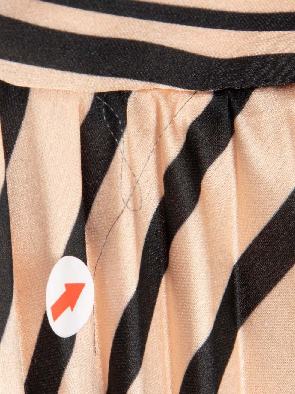 Satin Striped Pleated Midi Dress Size XS For Sale 2