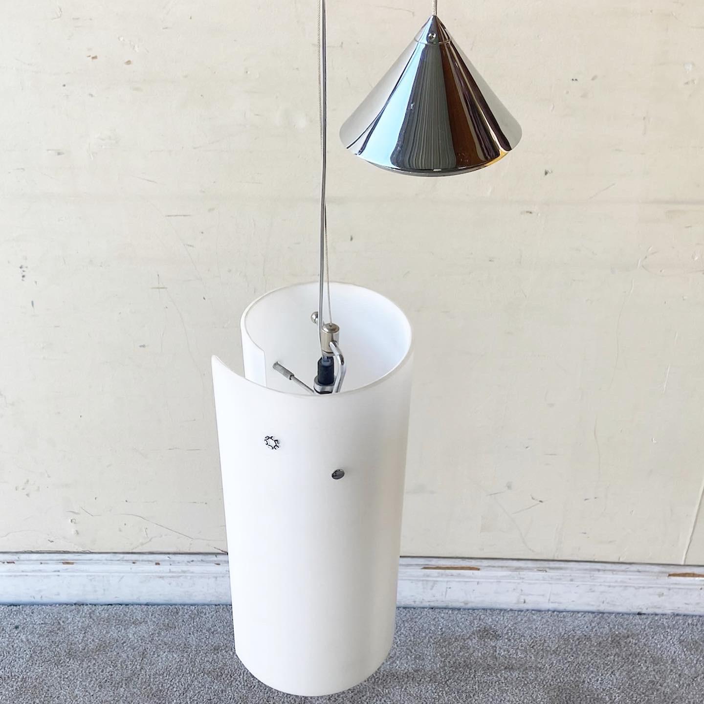 Lampada a sospensione in vetro bianco satinato di Leucos in vendita 1