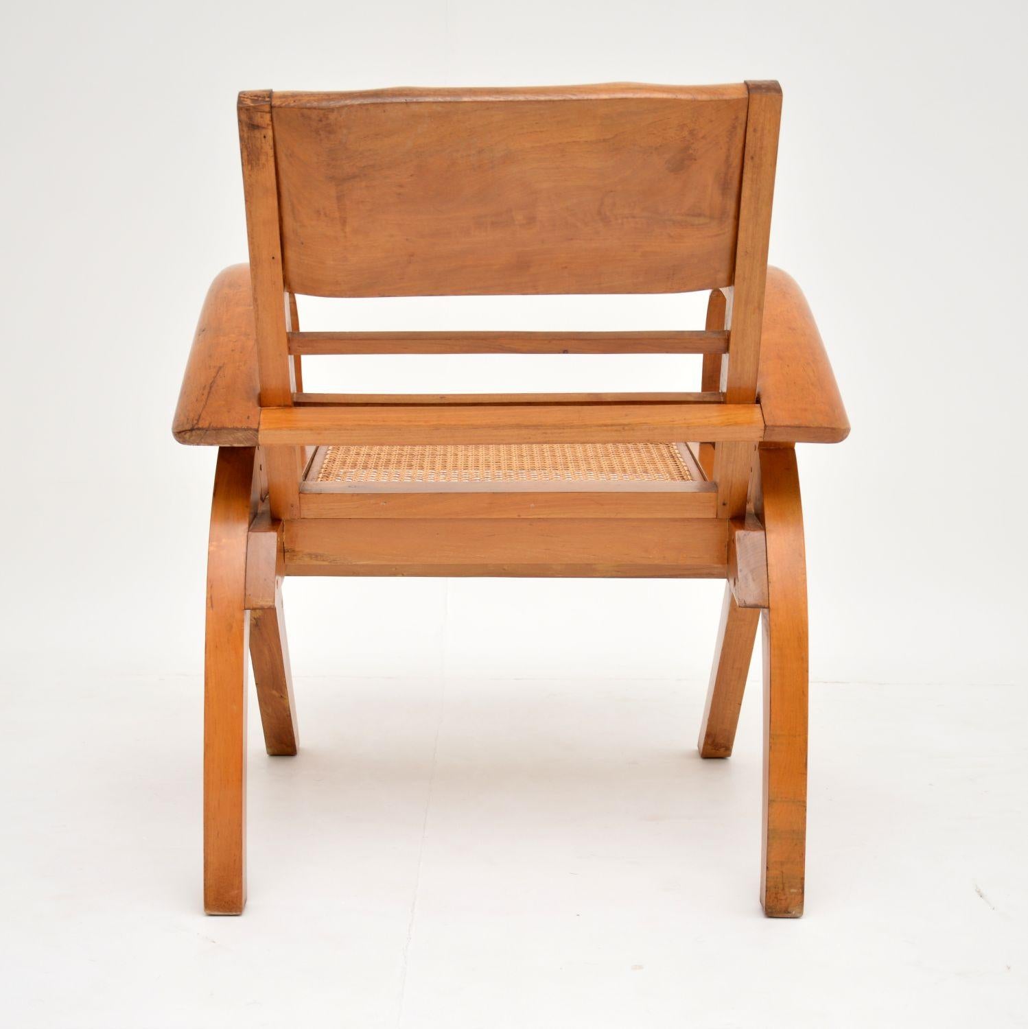 Satin Wood and Cane Vintage Satin Wood Armchair 6