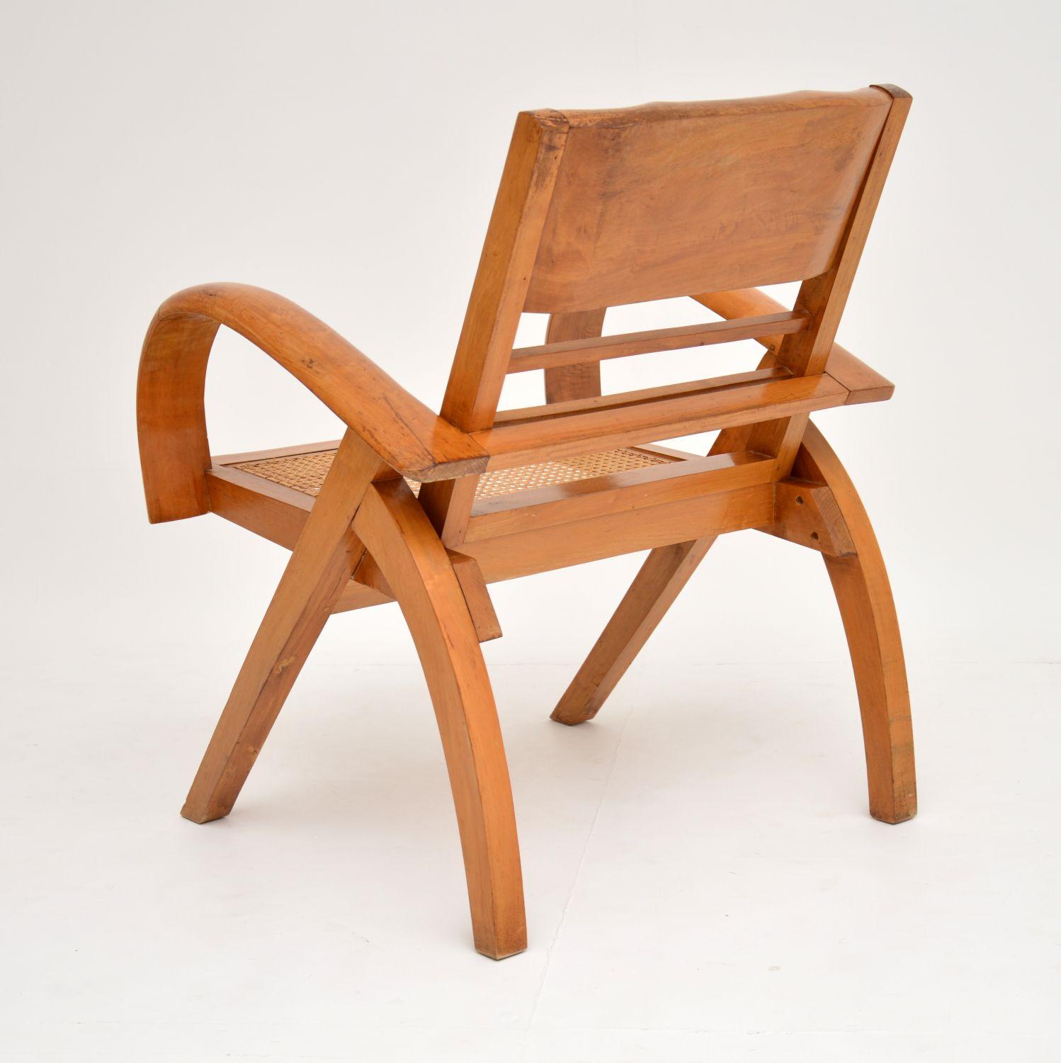Satin Wood and Cane Vintage Satin Wood Armchair 5