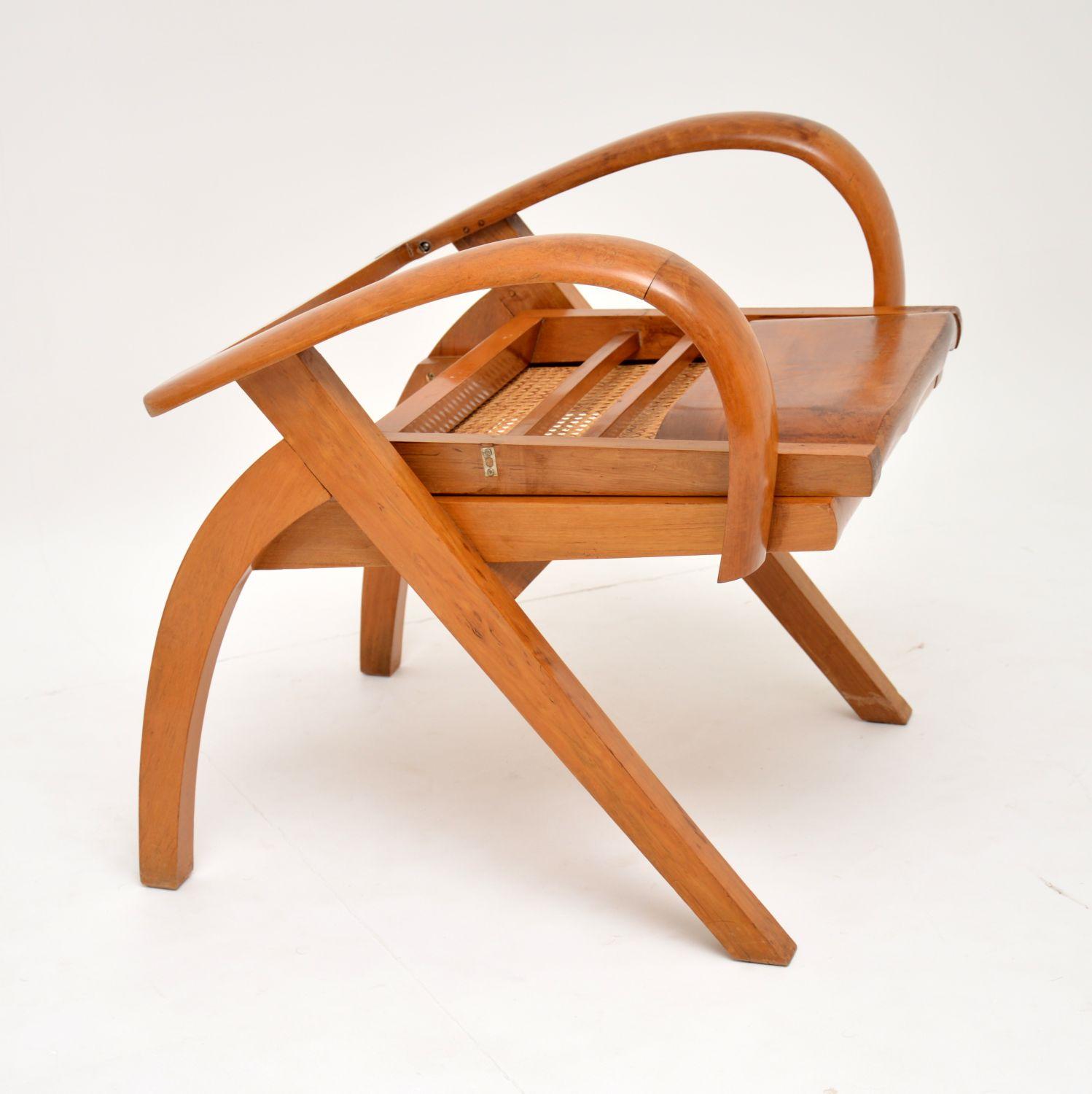 20th Century Satin Wood and Cane Vintage Satin Wood Armchair