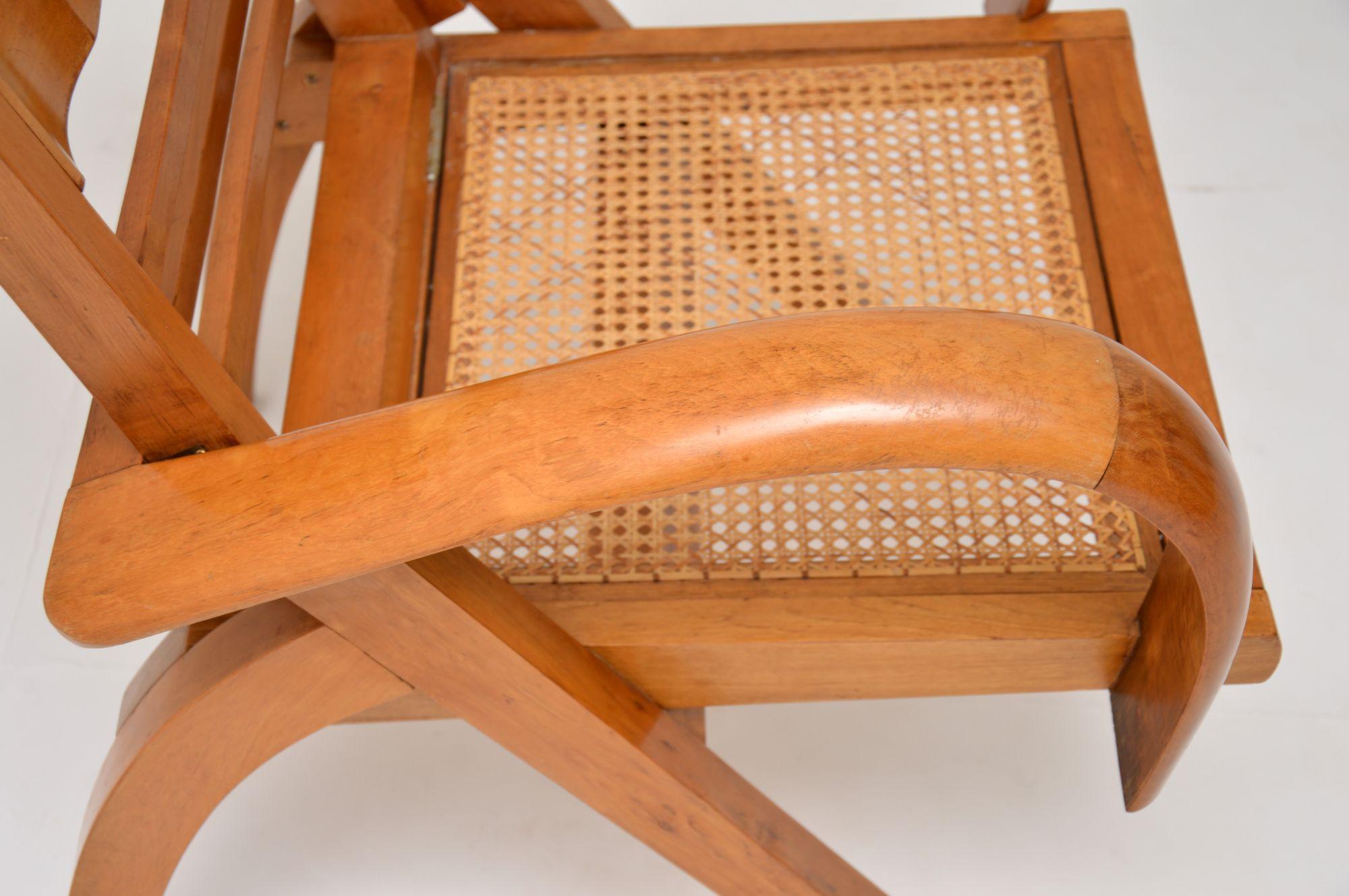 Satin Wood and Cane Vintage Satin Wood Armchair 2
