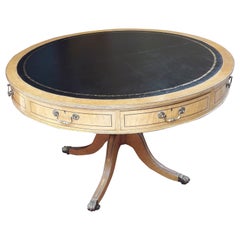 Satin Wood Drum Table, Regency Style