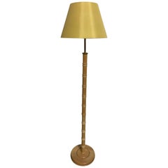 Satin Yellow Shade Floor Lamp