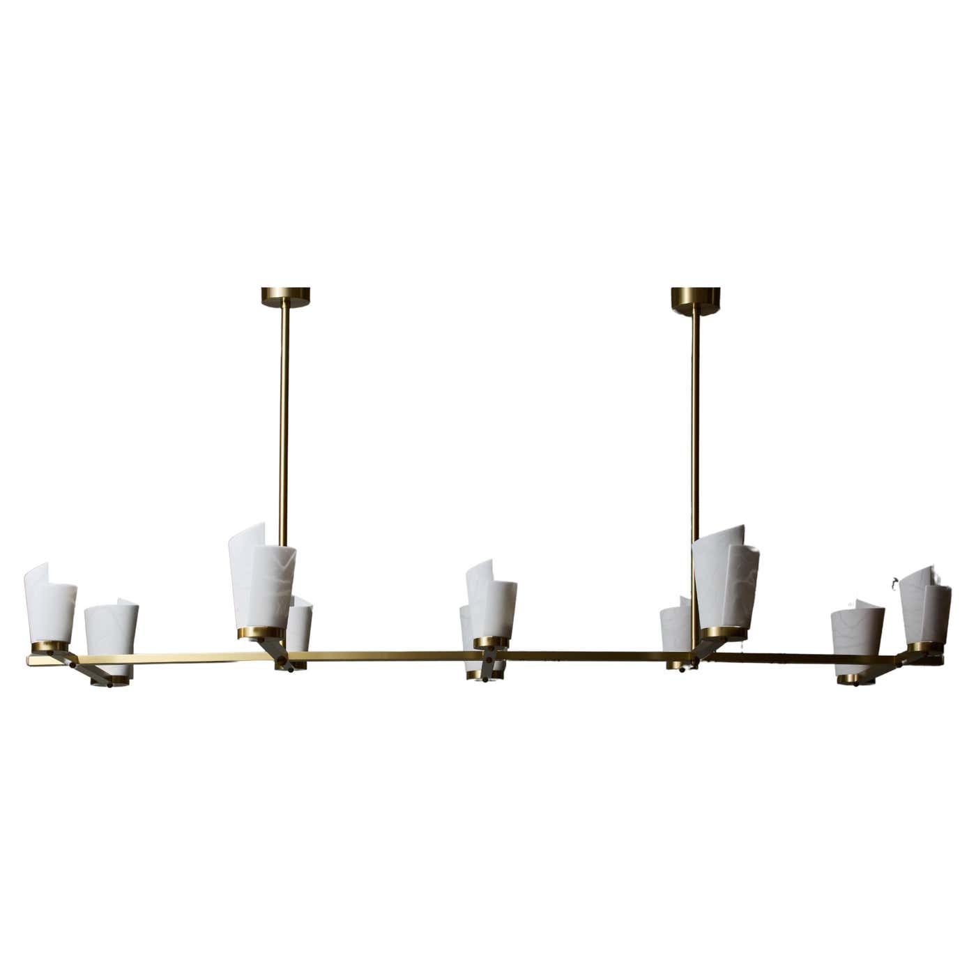 Satinated Brass and Alabaster Spiral Shades Ten Arms of Light ...
