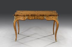 Satinwood and Marquetry Inlaid Gilt Ormolu Mounted Bureau Plat Table