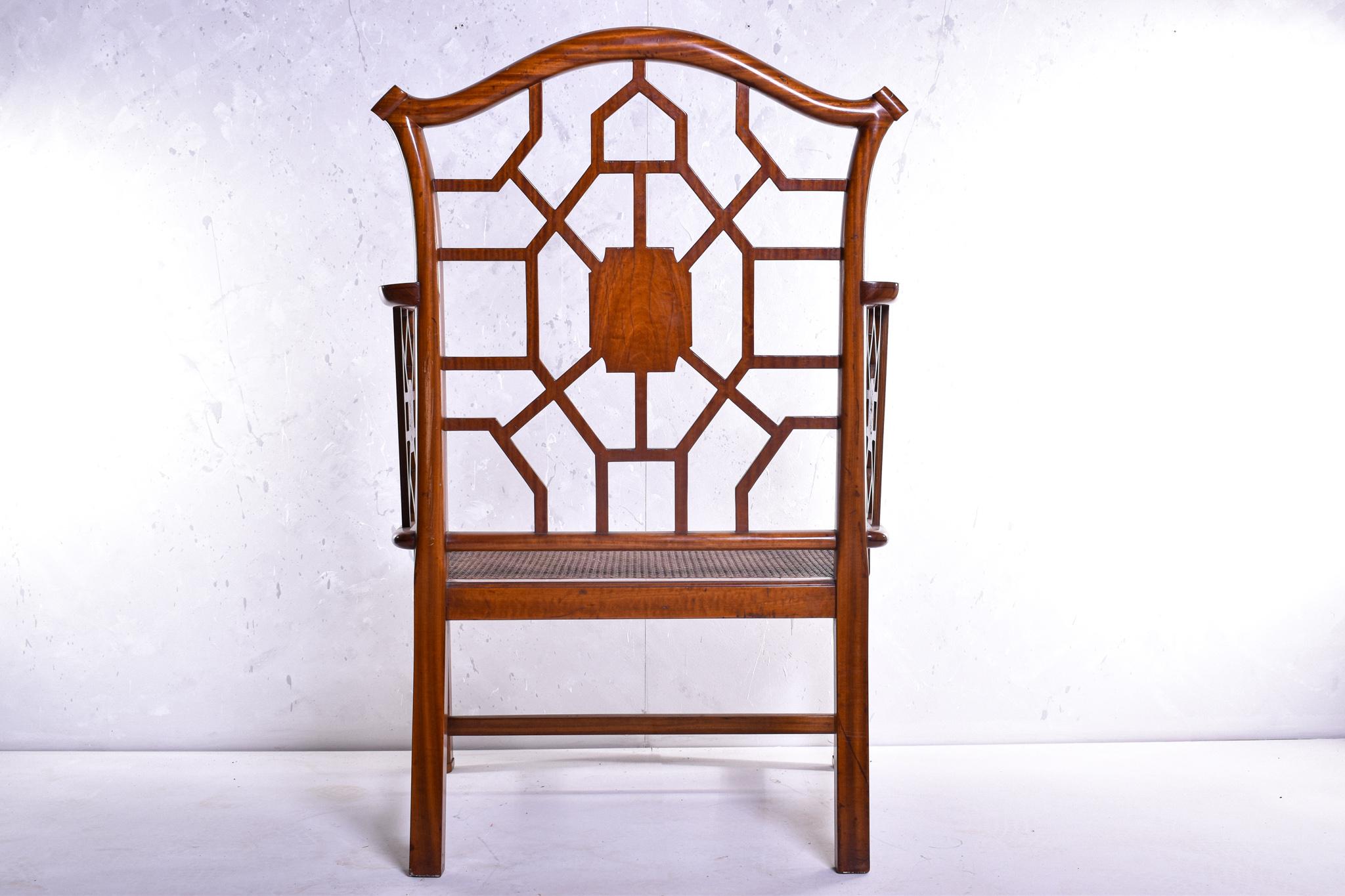 Satinwood and Japanned Chinese Chippendale Style Armchair 4