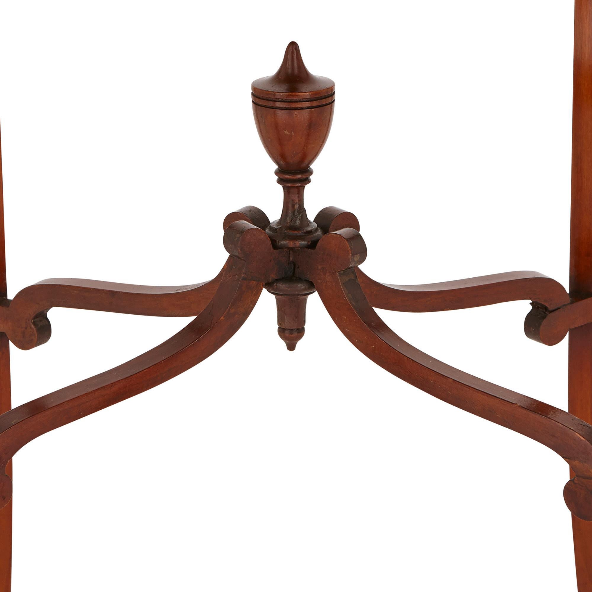 Neoclassical Satinwood and Mahogany Parquetry Circular Side Table For Sale