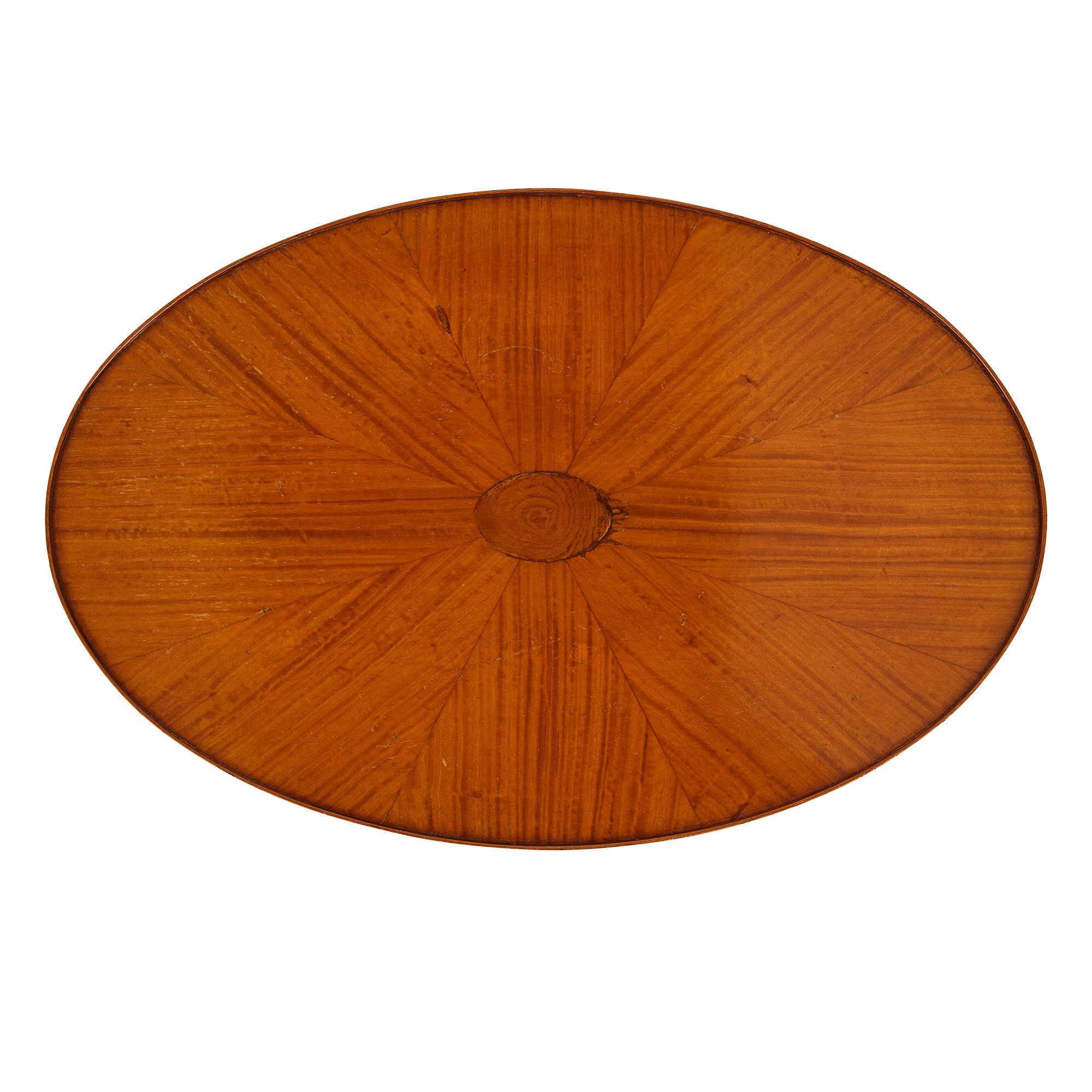 Satinwood and Mahogany Parquetry Circular Side Table In Good Condition For Sale In London, GB