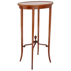 Satinwood and Mahogany Parquetry Circular Side Table