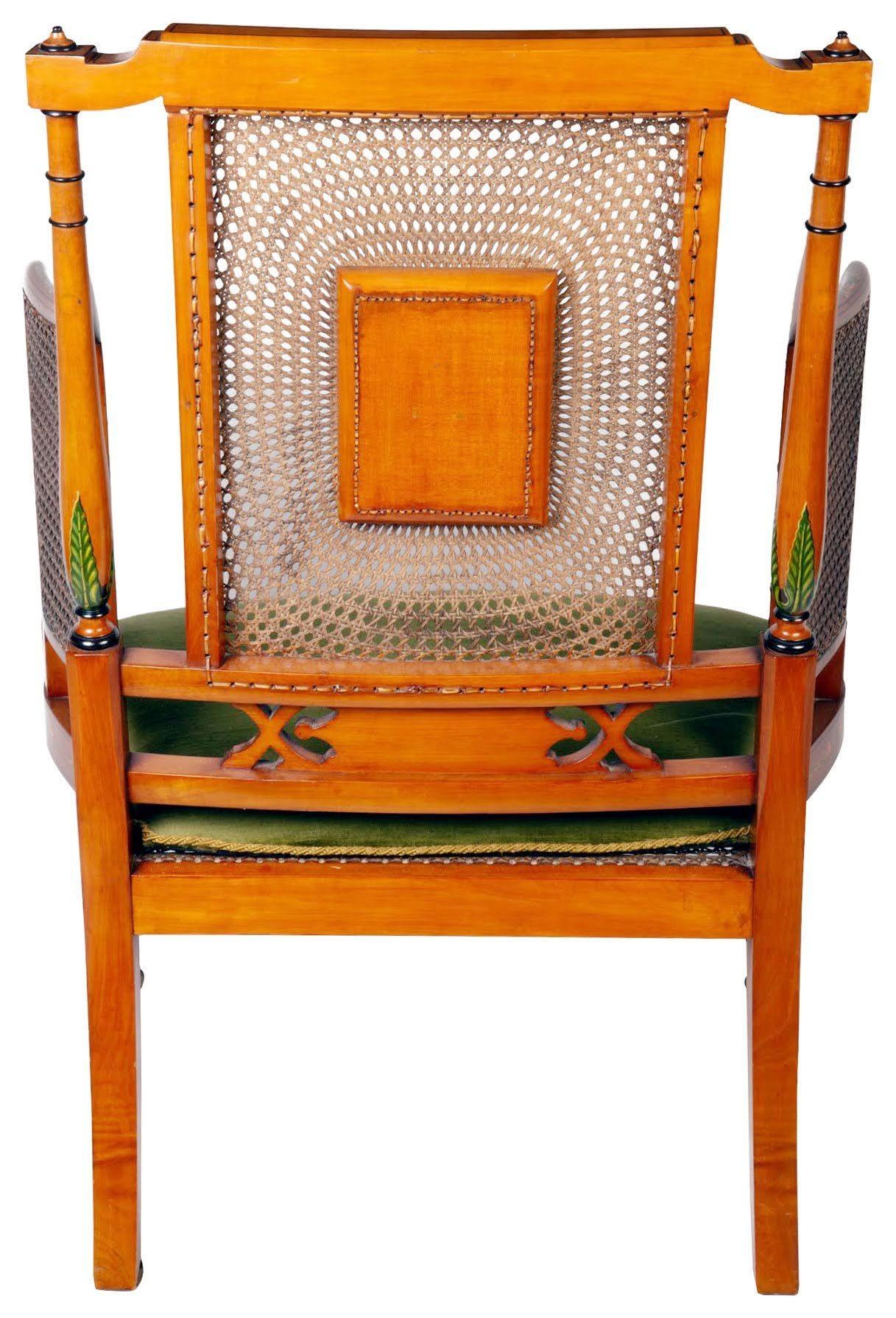 Satinwood Bergere Library Armchair, circa 1890 For Sale 7