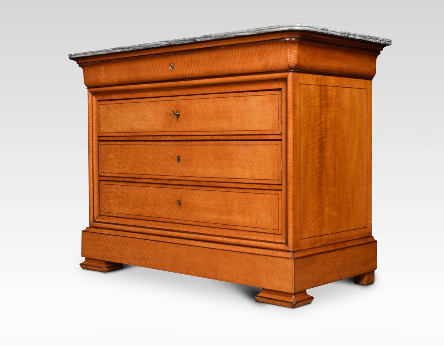 Satinwood Biedermeier Chest of Draws In Good Condition In Cheshire, GB