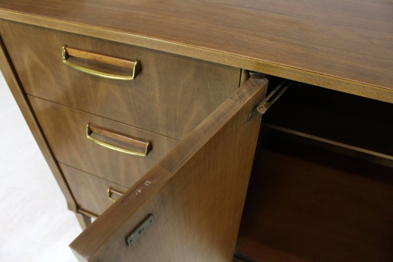 American Satinwood Brass Pulls Dresser Credenza For Sale