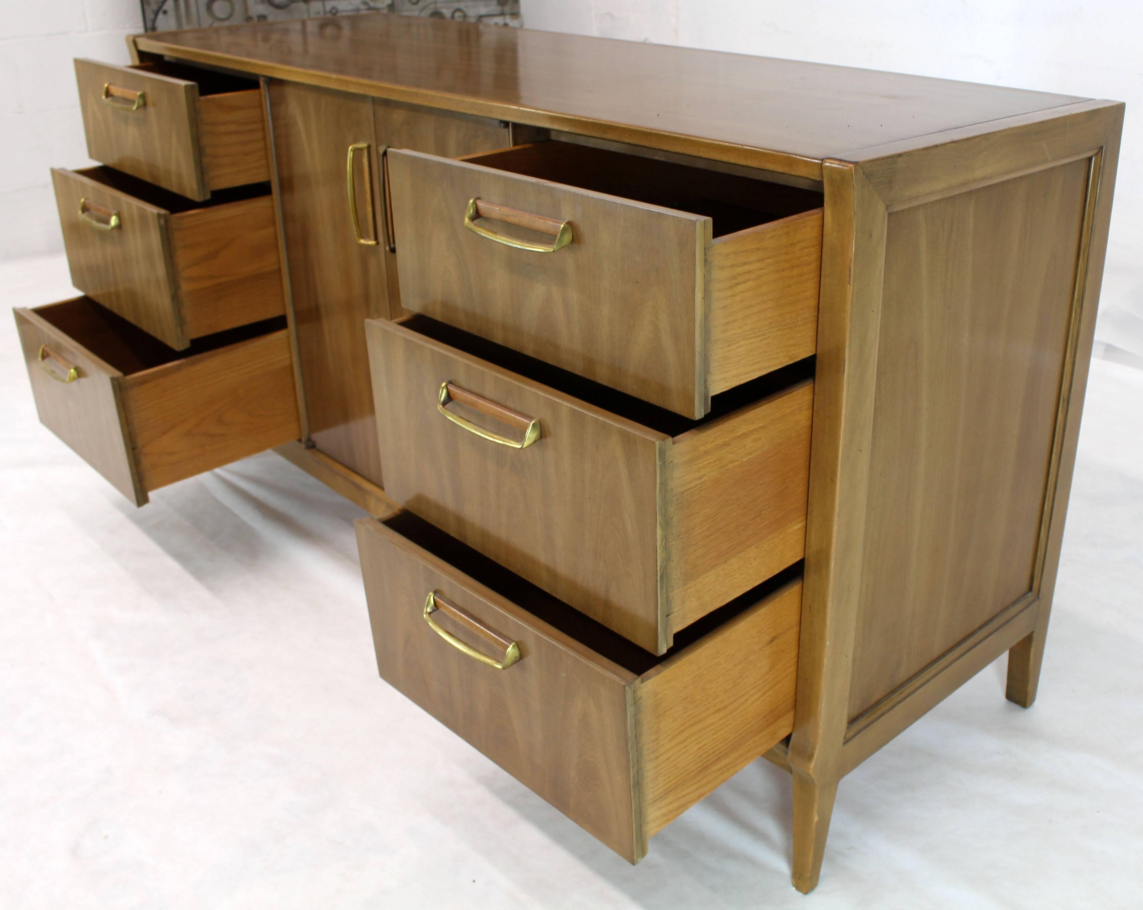 Satinwood Brass Pulls Dresser Credenza For Sale 1