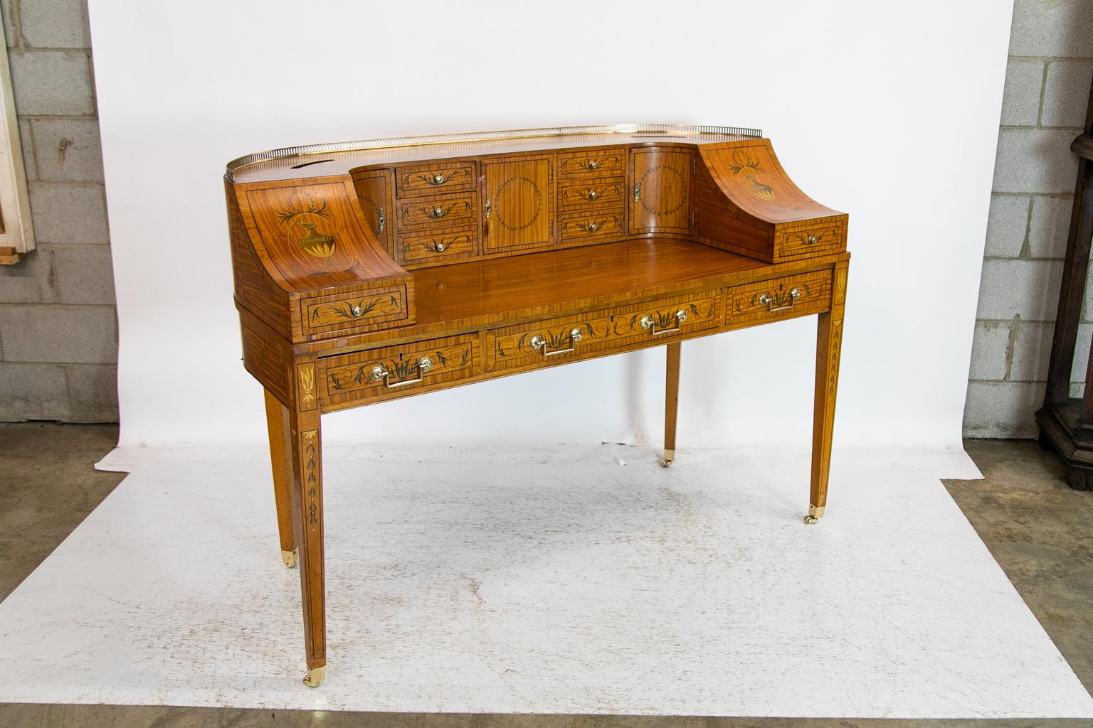 Satinwood Carlton House Desk 2