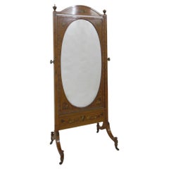 Miroir de cheval en bois satiné Maple & Co 1890