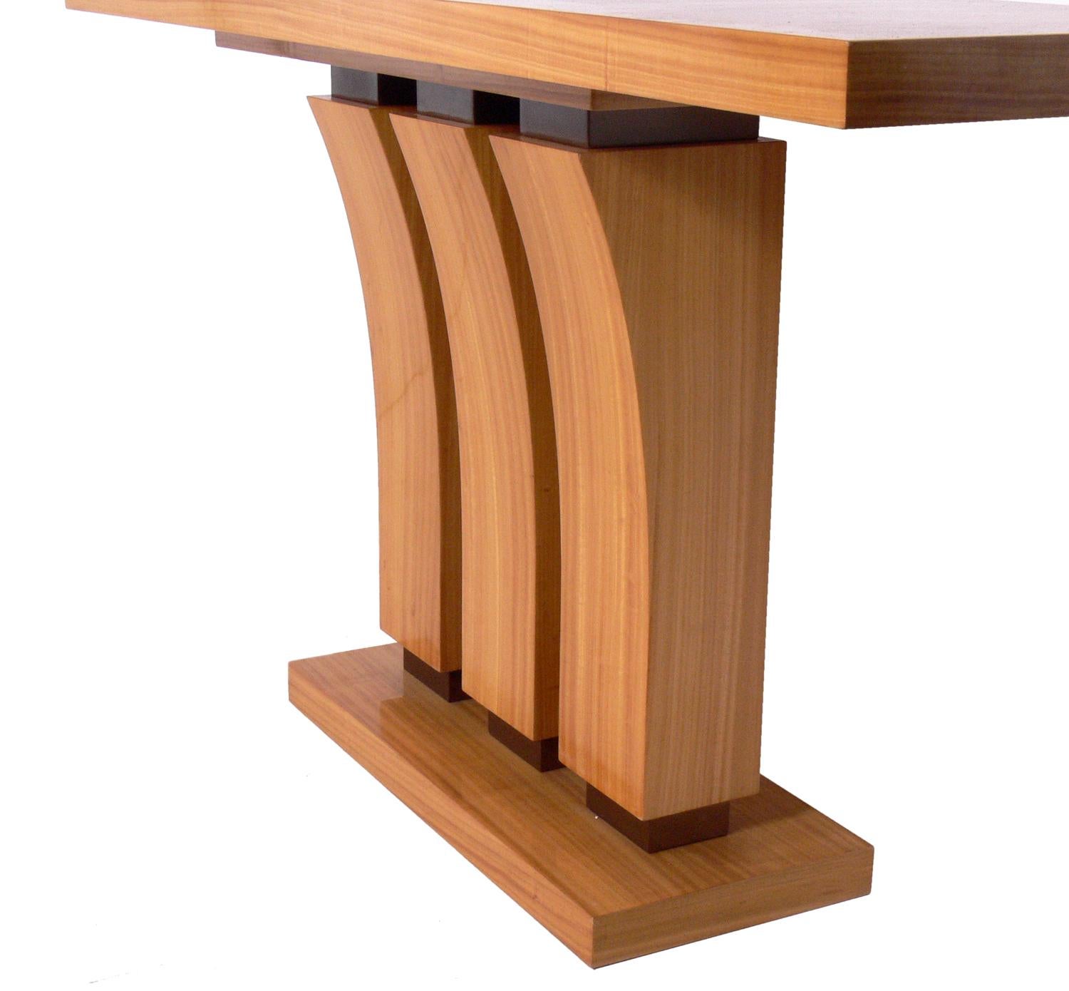 Art Deco Satinwood Console Table, Pair Available For Sale