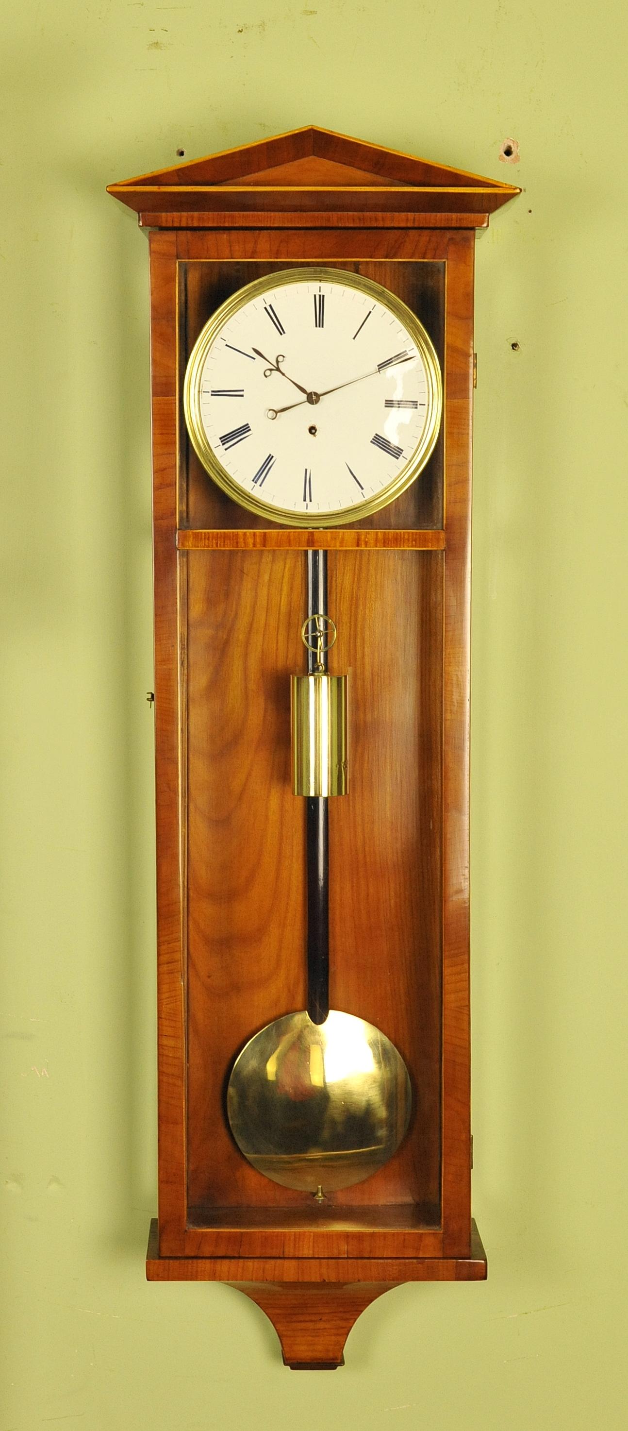 19th Century Satinwood Dachluhr Vienna Regulator Wall Clock For Sale