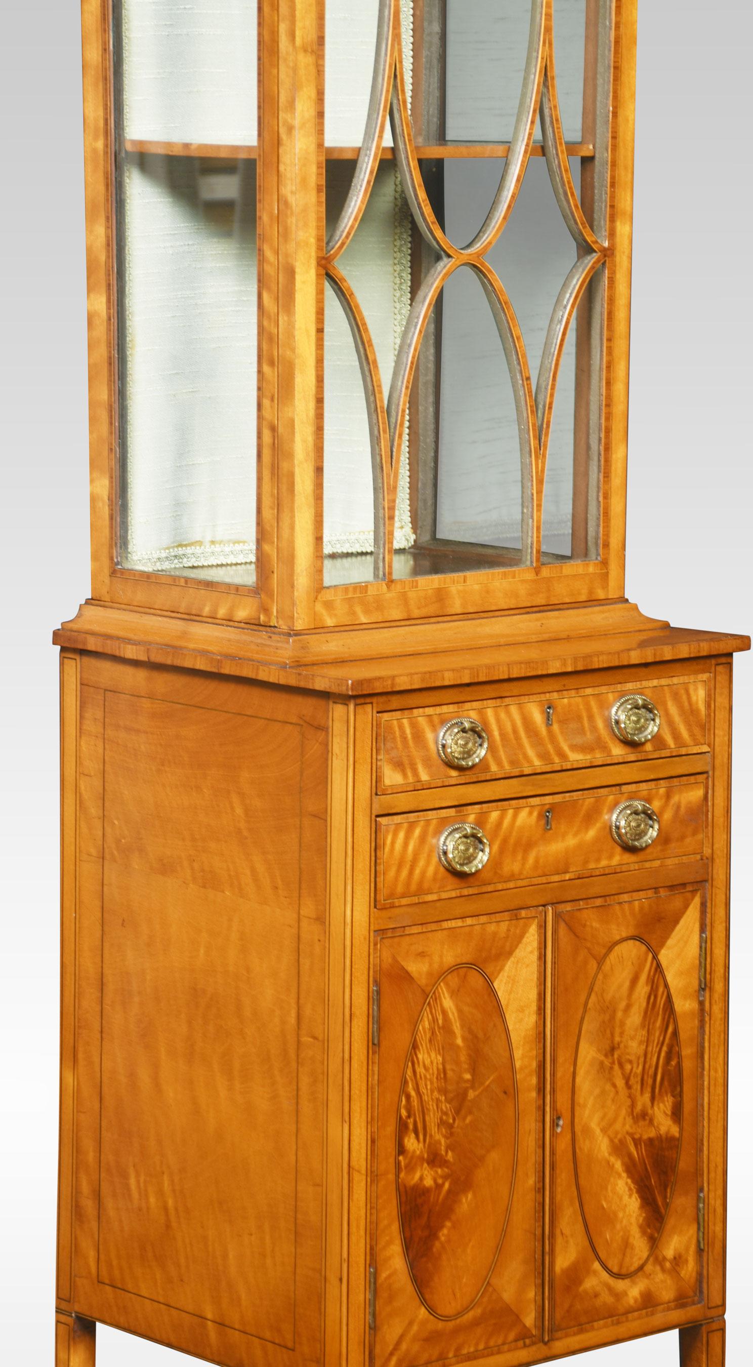 Satinwood Display Cabinet In Good Condition In Cheshire, GB