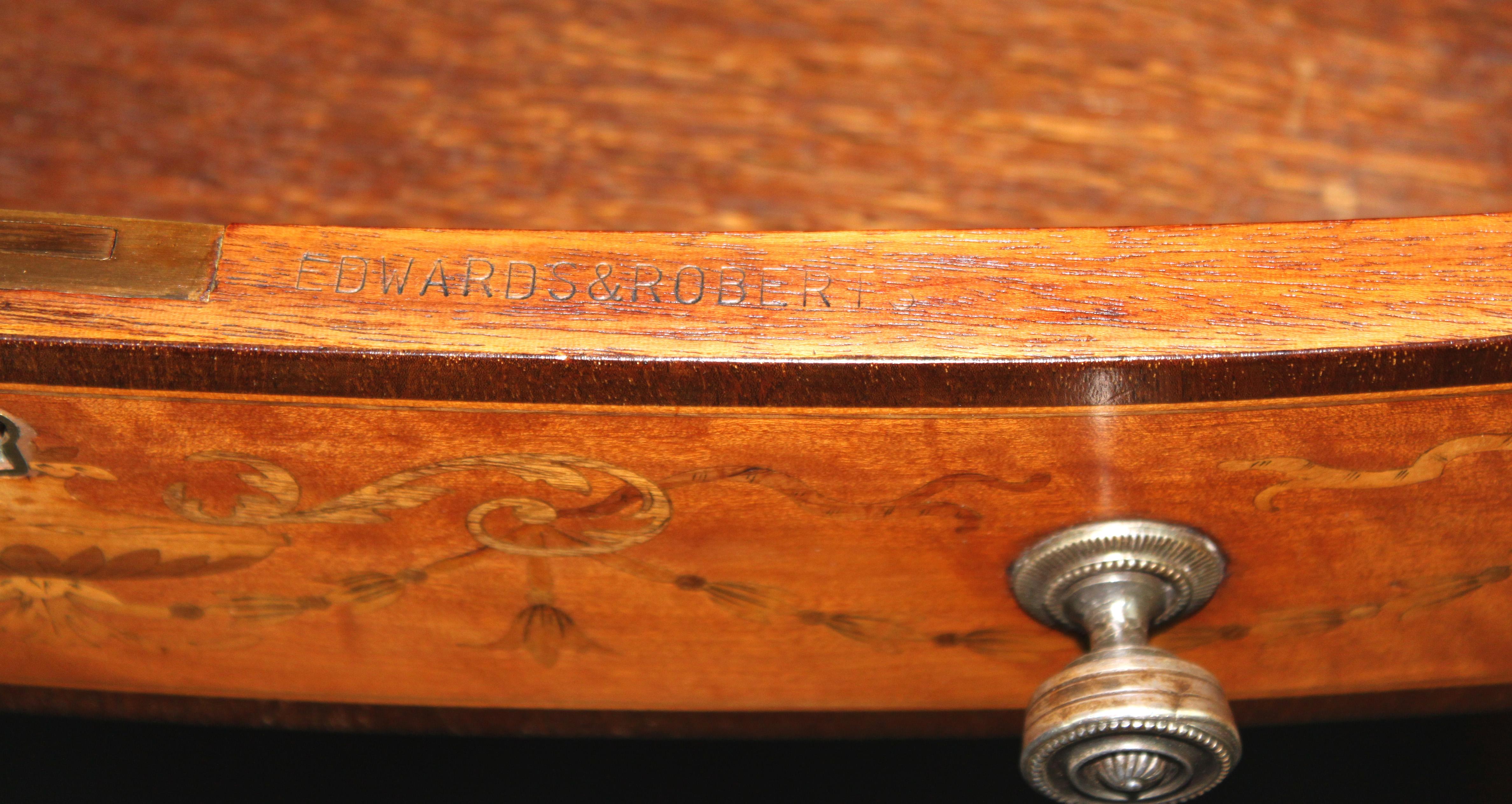 Marquetry Satinwood Dressing Table by Edwards & Roberts, Once Owned by Maureen Swanson