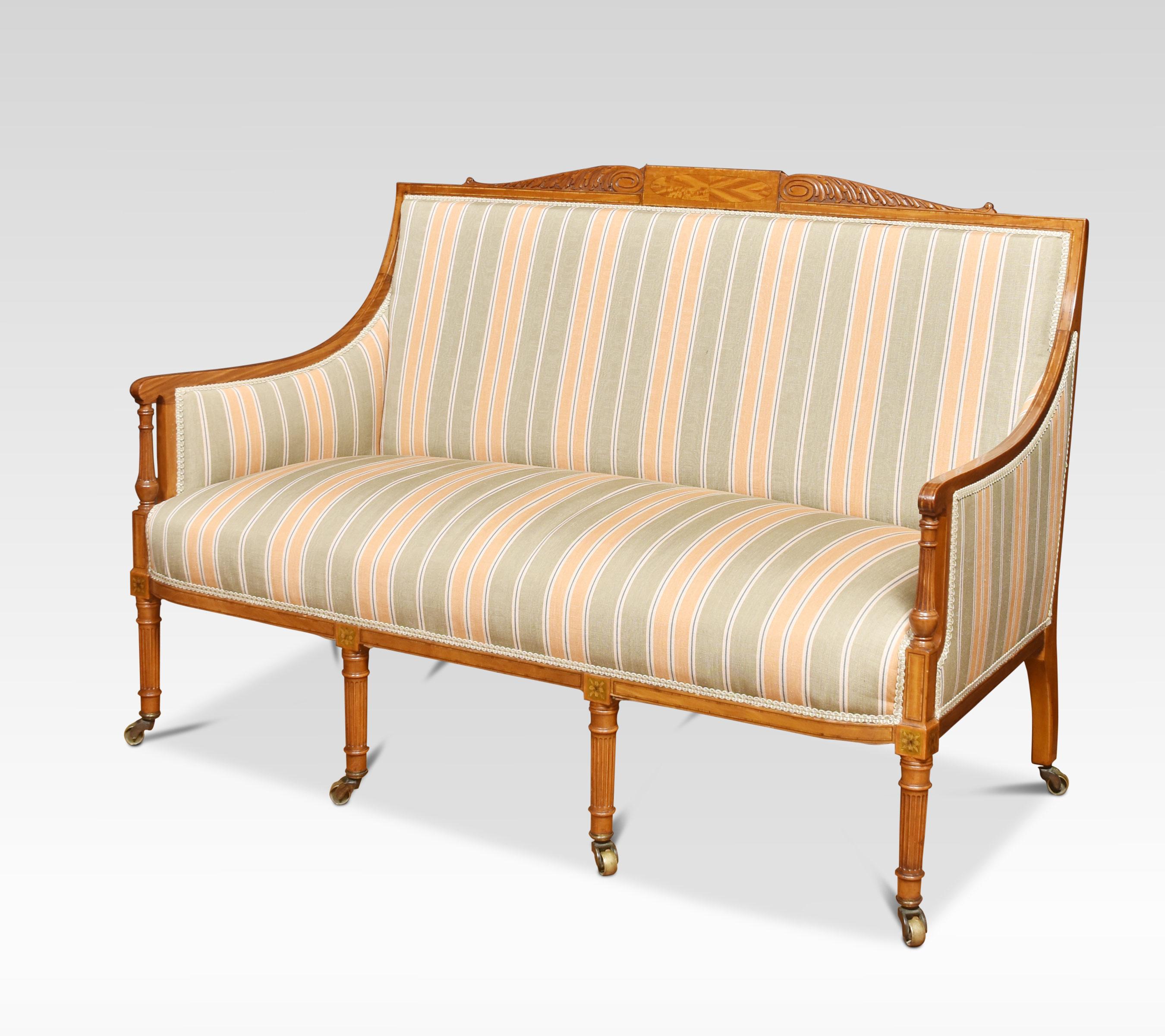 19th Century Satinwood Framed Settee For Sale