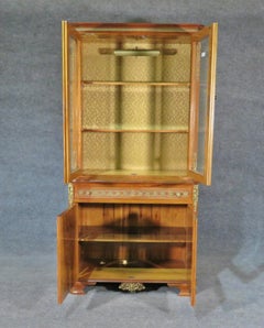 Satinwood French Louis XV Bronze Mounted China Cabinet, circa 1930s