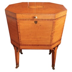 Satinwood George III Marquetry Cellarette of Octagonal Form