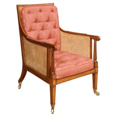 Satinwood Inlaid Bergere Armchair