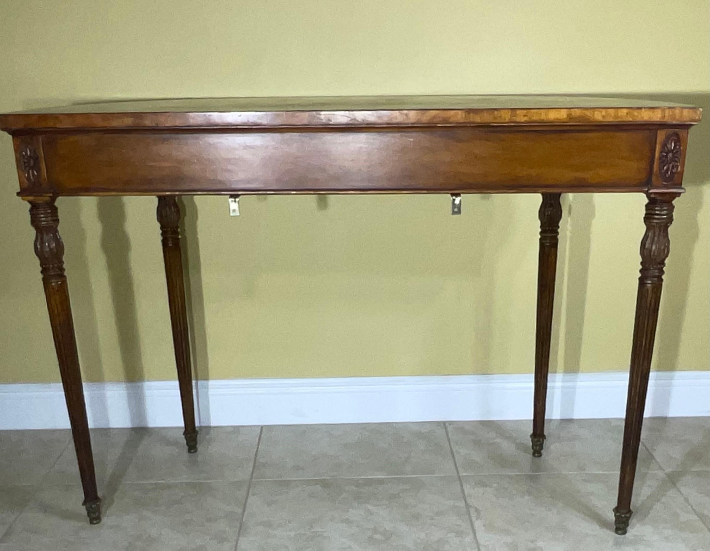 Satinwood Inlaid Demilune Pier Table  For Sale 5