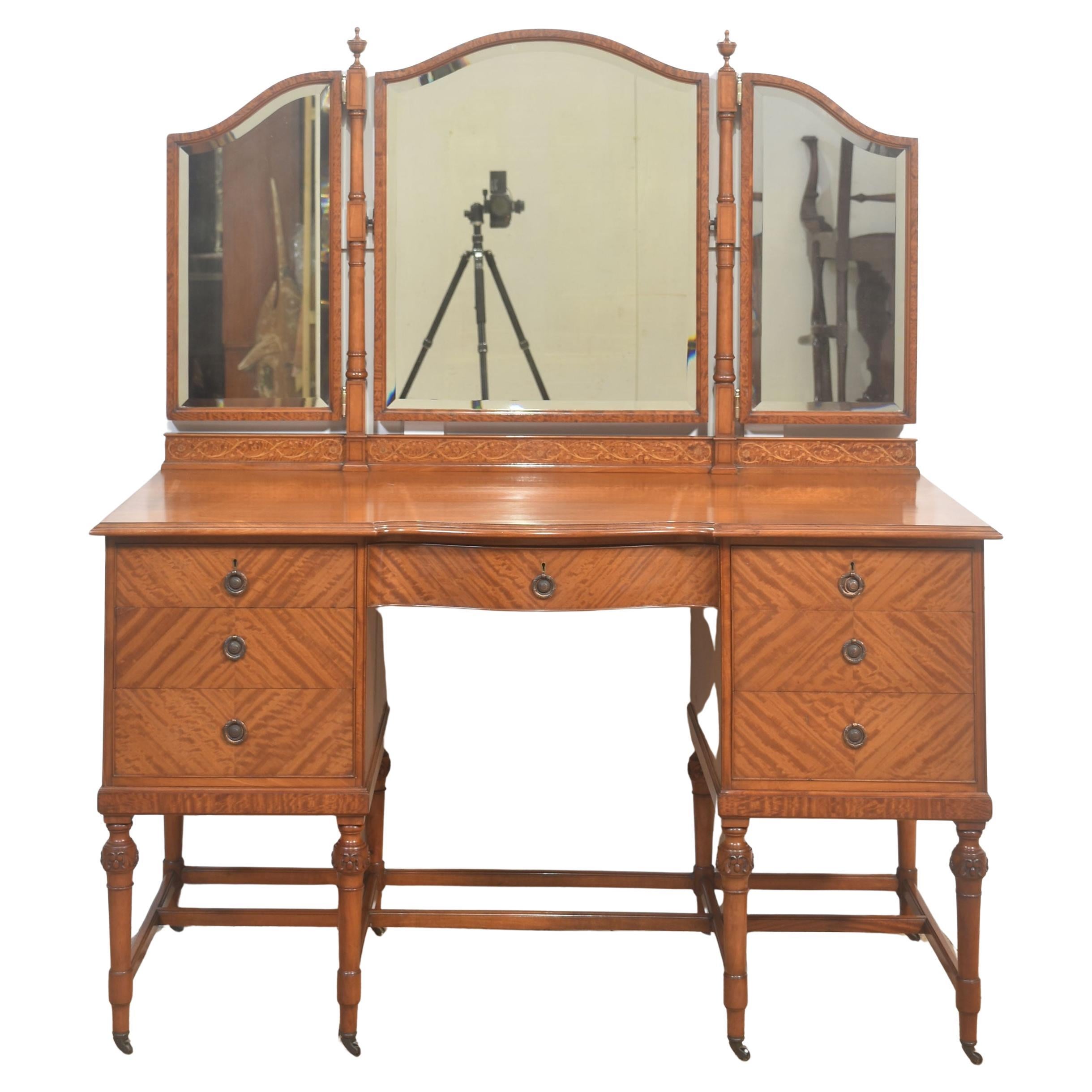 Satinwood Inlaid Dressing Table For Sale