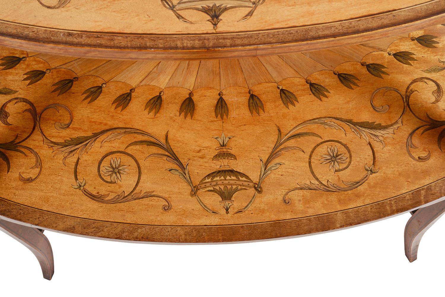 Satinwood Inlaid Two-Tier Side Table, 19th Century 1