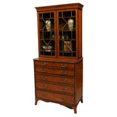 Satinwood Mahogany Secretaire Bookcase Chest Drawers Gillows Lancaster Georgian