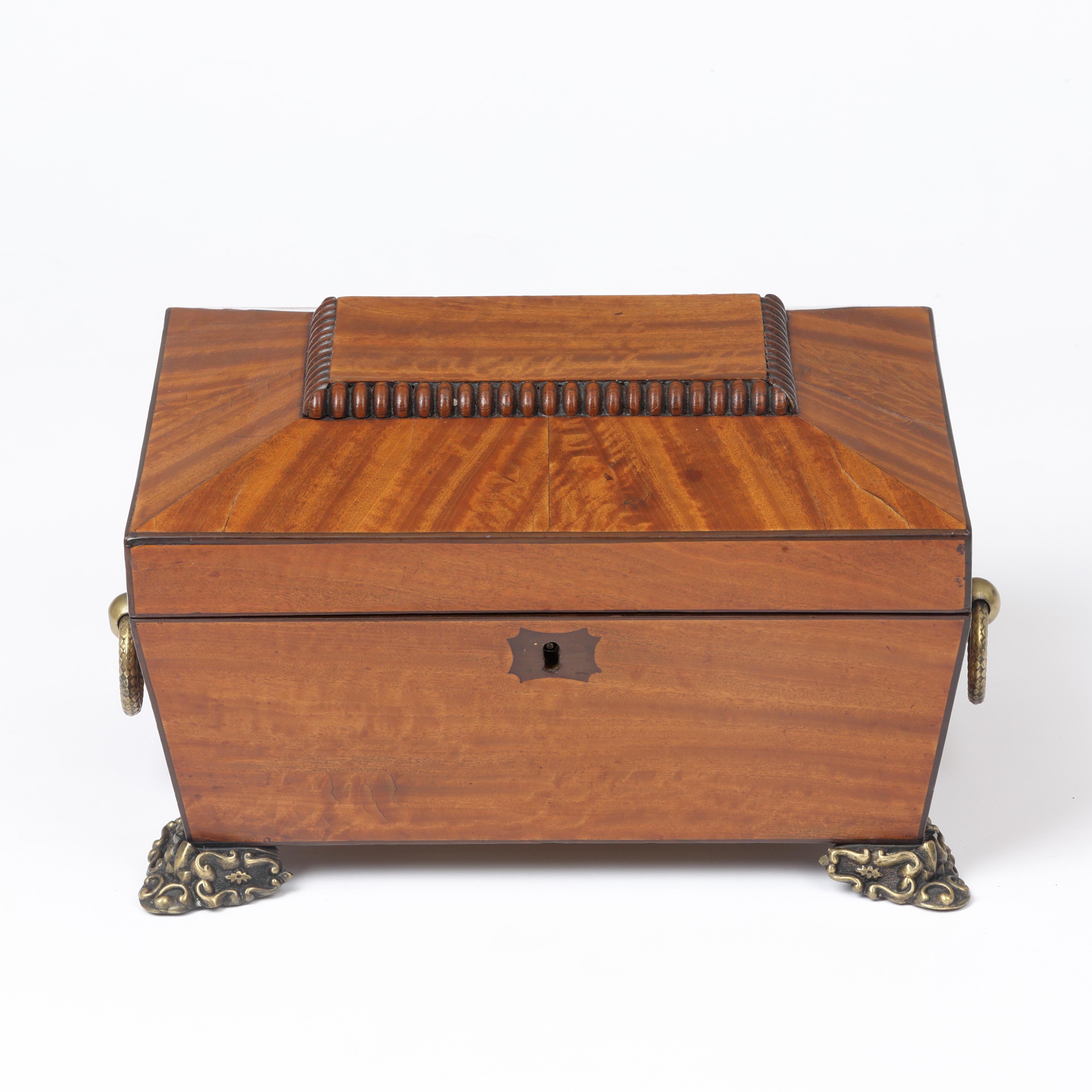 British Satinwood Needlework or Jewellery Box For Sale