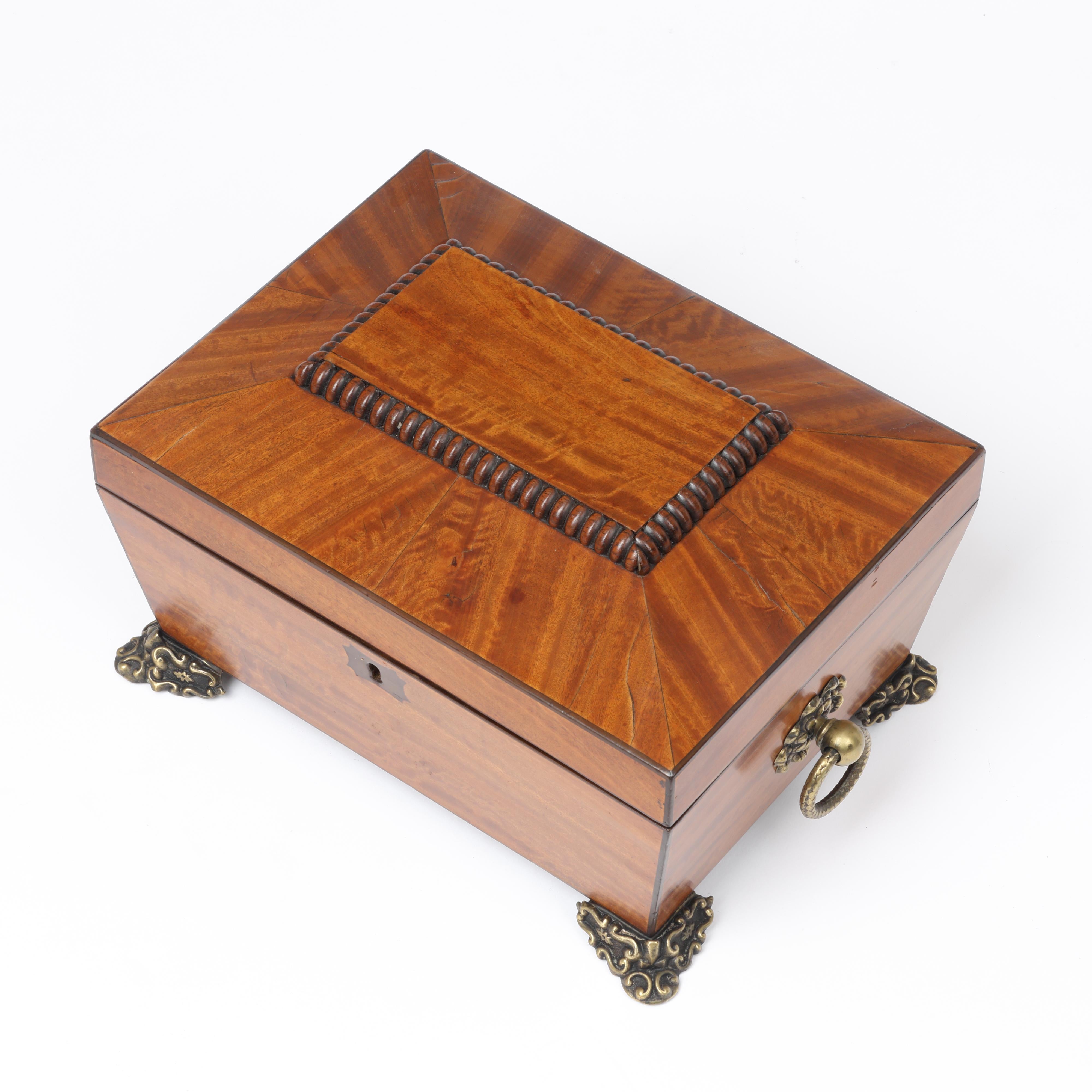 19th Century Satinwood Needlework or Jewellery Box For Sale