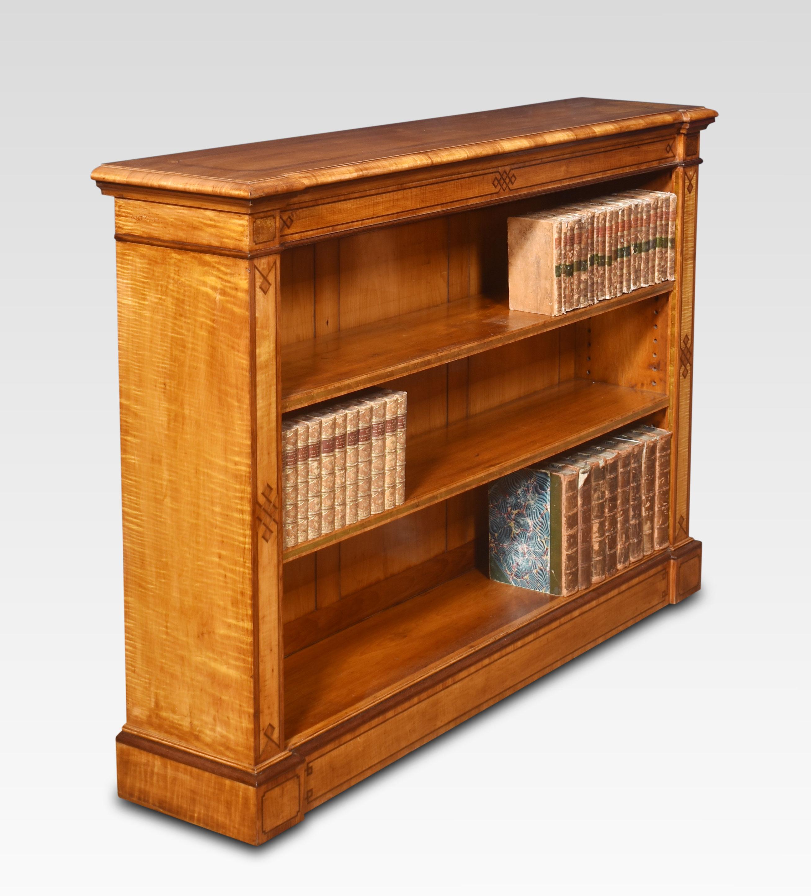 19th Century Satinwood open bookcase By C Hindley and Sons