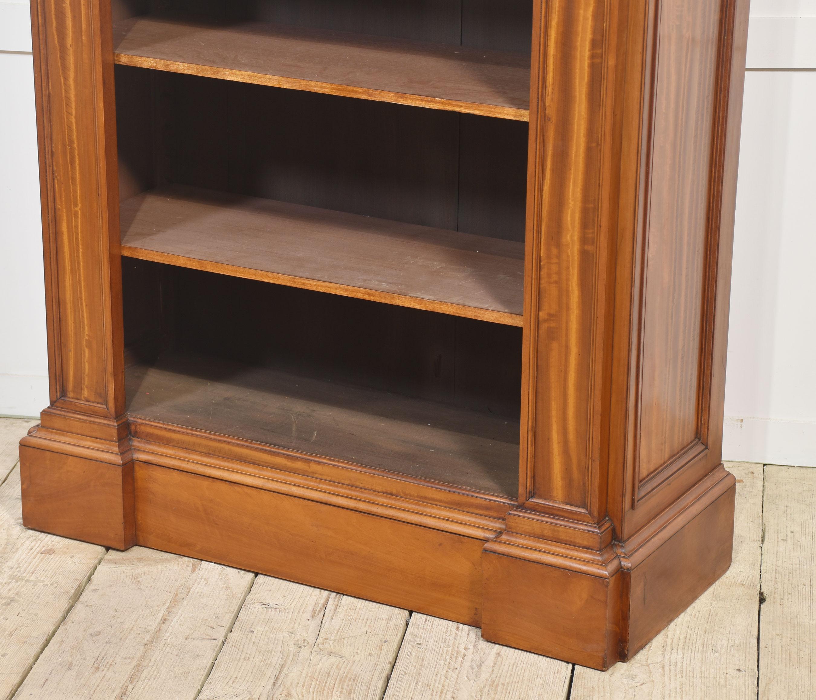 Satinwood open bookcase For Sale 5