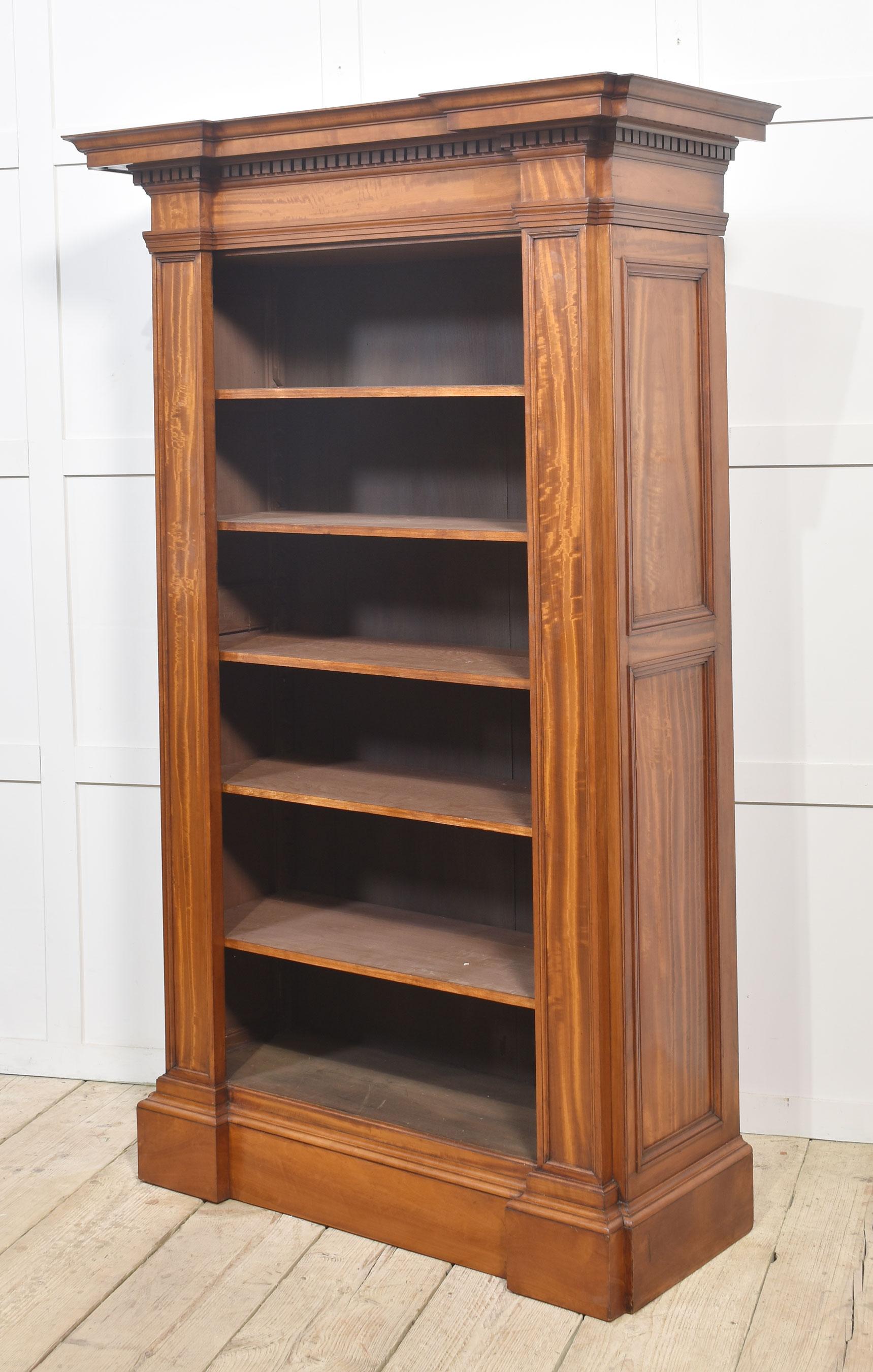 Satinwood open bookcase For Sale 6