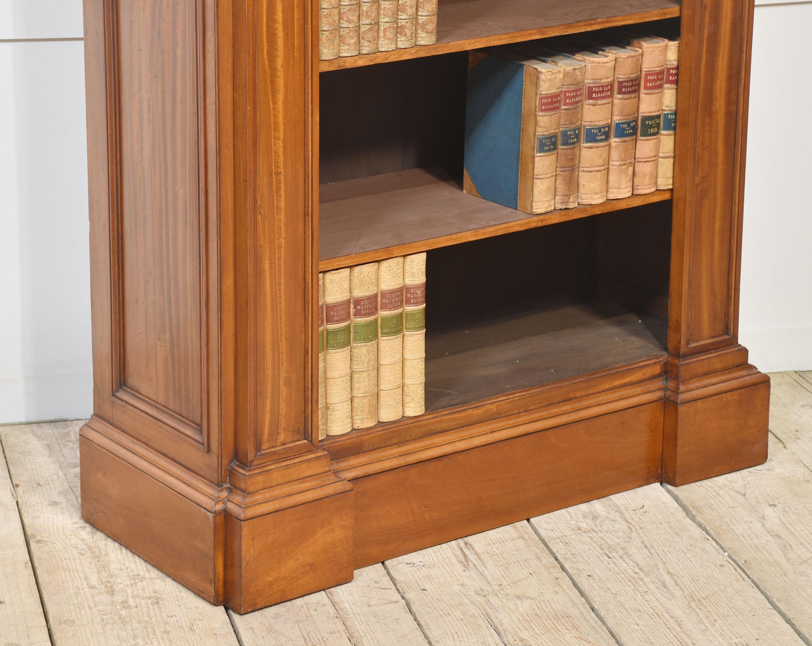 Satinwood open bookcase For Sale 1