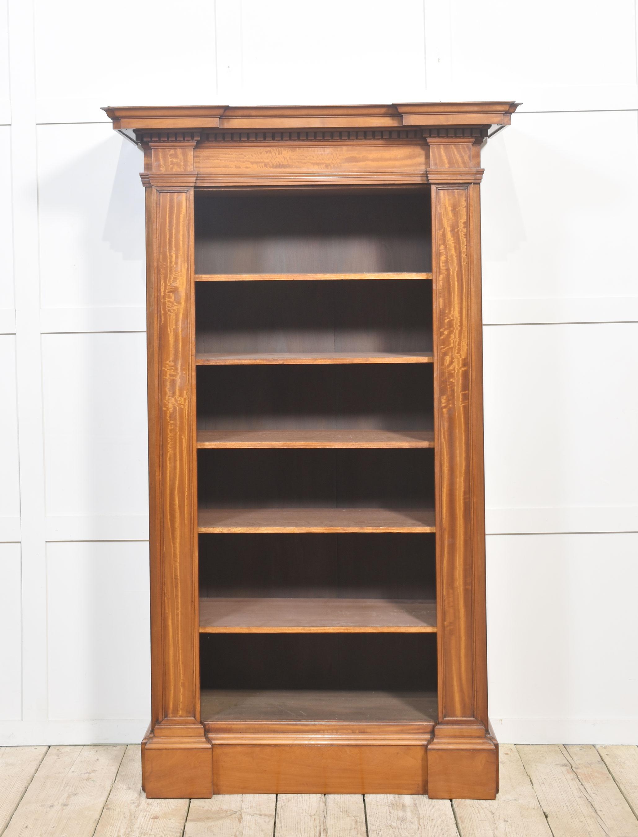 Satinwood open bookcase For Sale 2