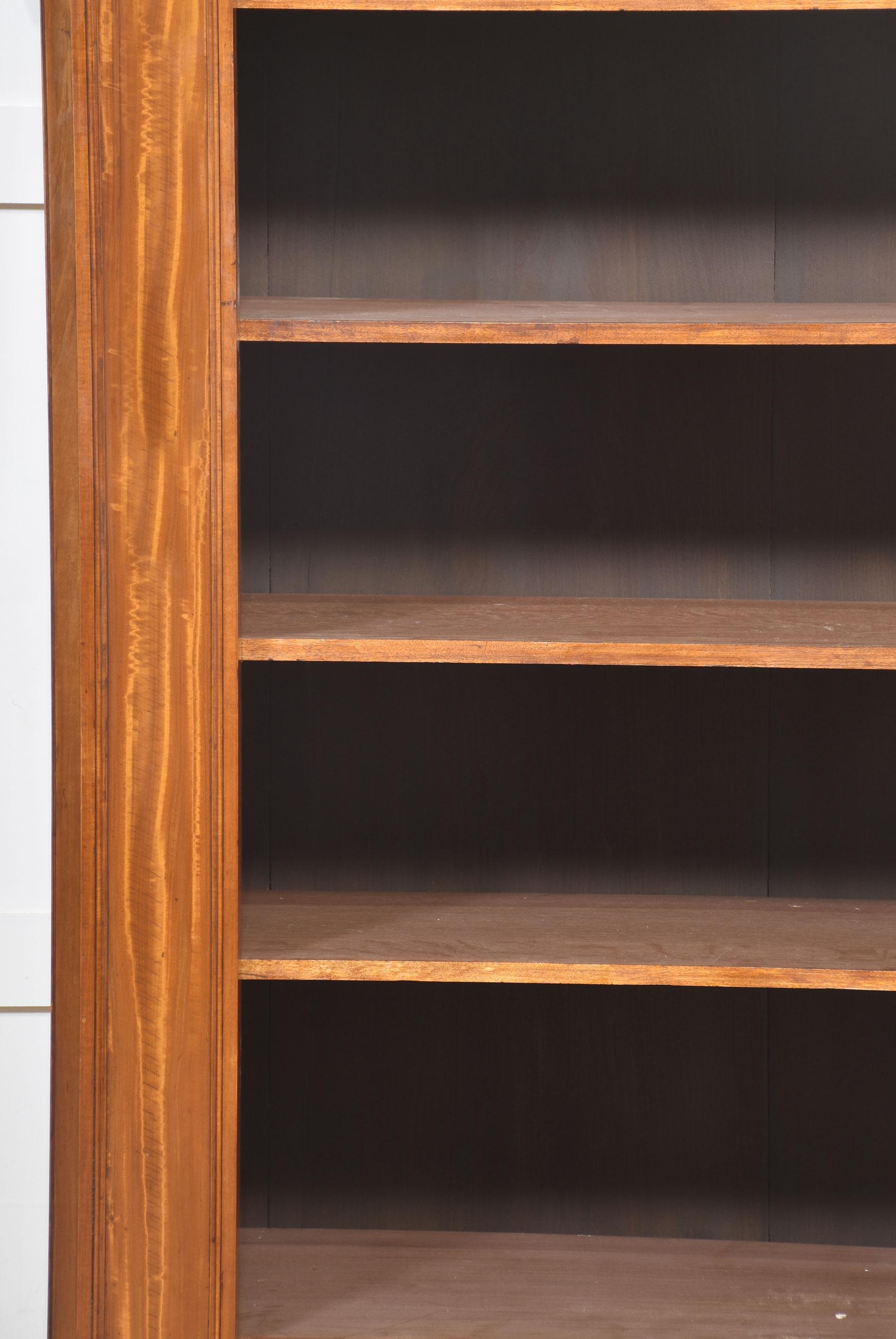 Satinwood open bookcase For Sale 3