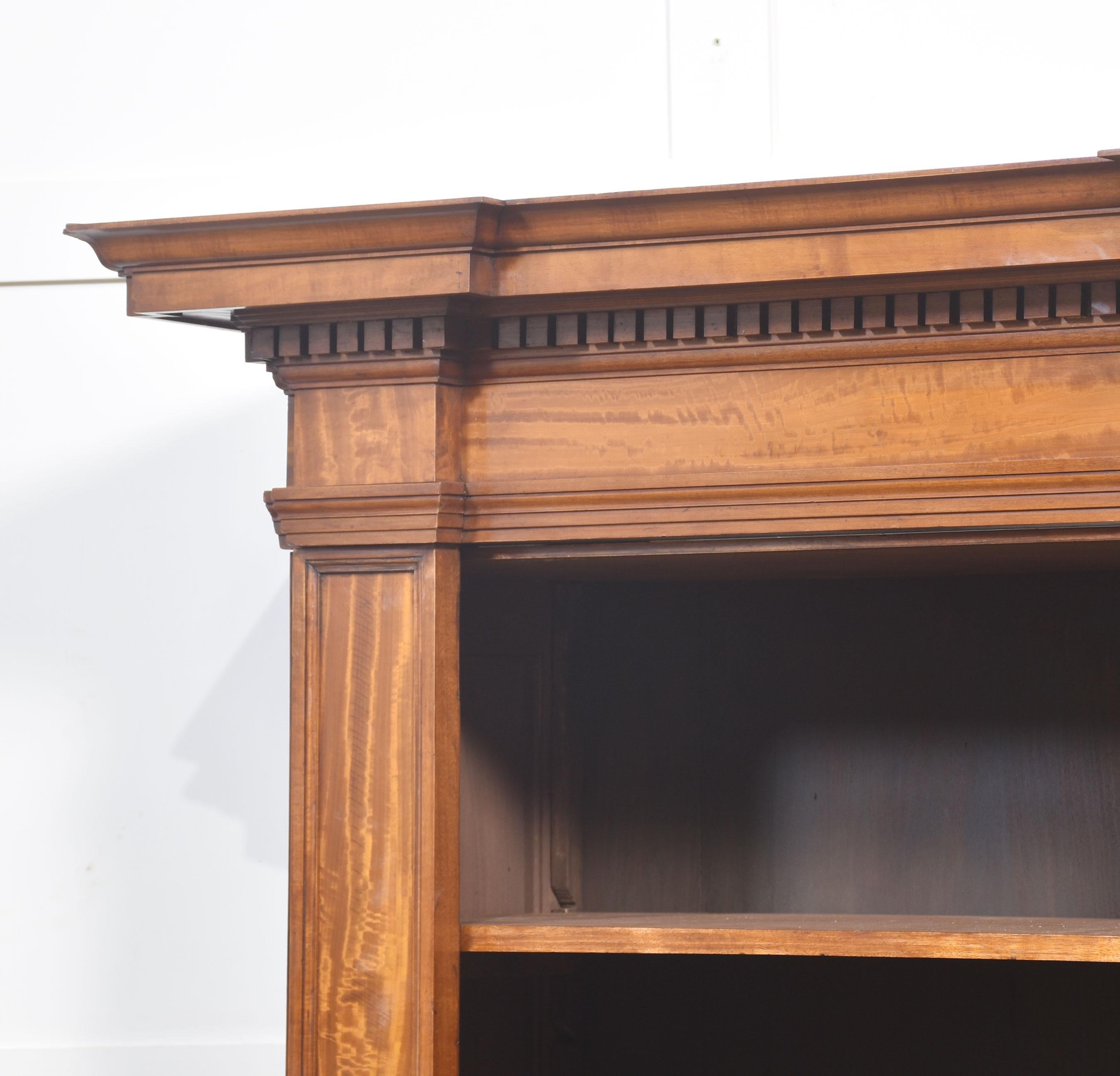 Satinwood open bookcase For Sale 4