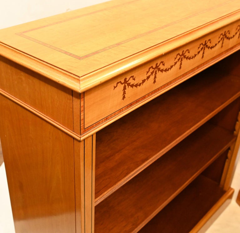Satinwood Open Bookcase, Regency Bookcases Sheraton Inlay For Sale at ...