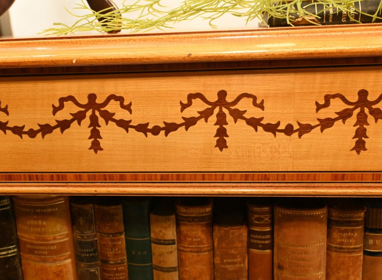 Satinwood Open Bookcase, Regency Bookcases Sheraton Inlay For Sale at ...
