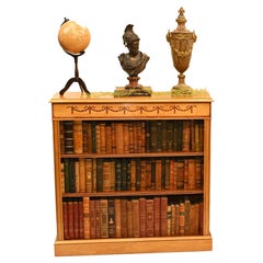 Satinwood Open Bookcase, Regency Bookcases Sheraton Inlay