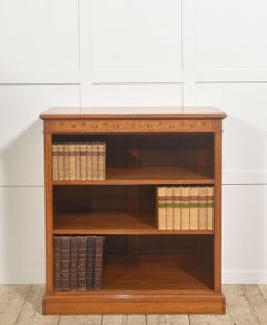 Satinwood Open Bookcase with Inlaid Frieze