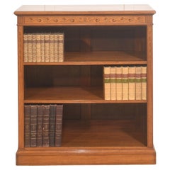 Satinwood Open Bookcase with Inlaid Frieze