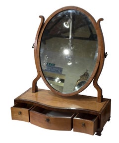 Satinwood Oval Dressing Table Mirror, circa 1800